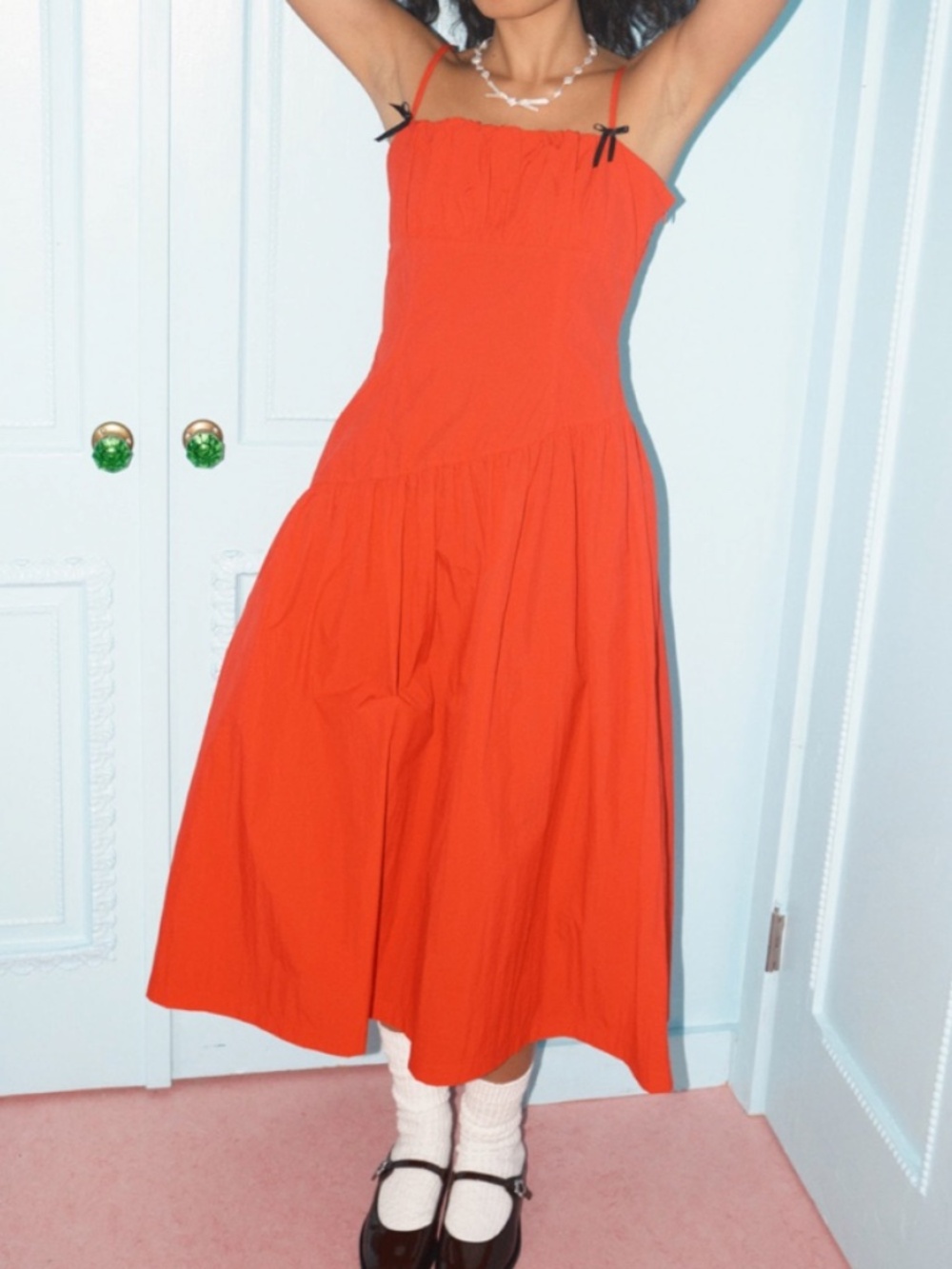 NWT Lisa Says Gah Meg Dress in Candy Red | Size XL | Spaghetti Strap Midi - Picture 3 of 7